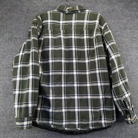 Vintage Wrangler Mens Quilted Liner Green Plaid Shacket Shirt Jacket Coat Size L - Picture 3 of 11